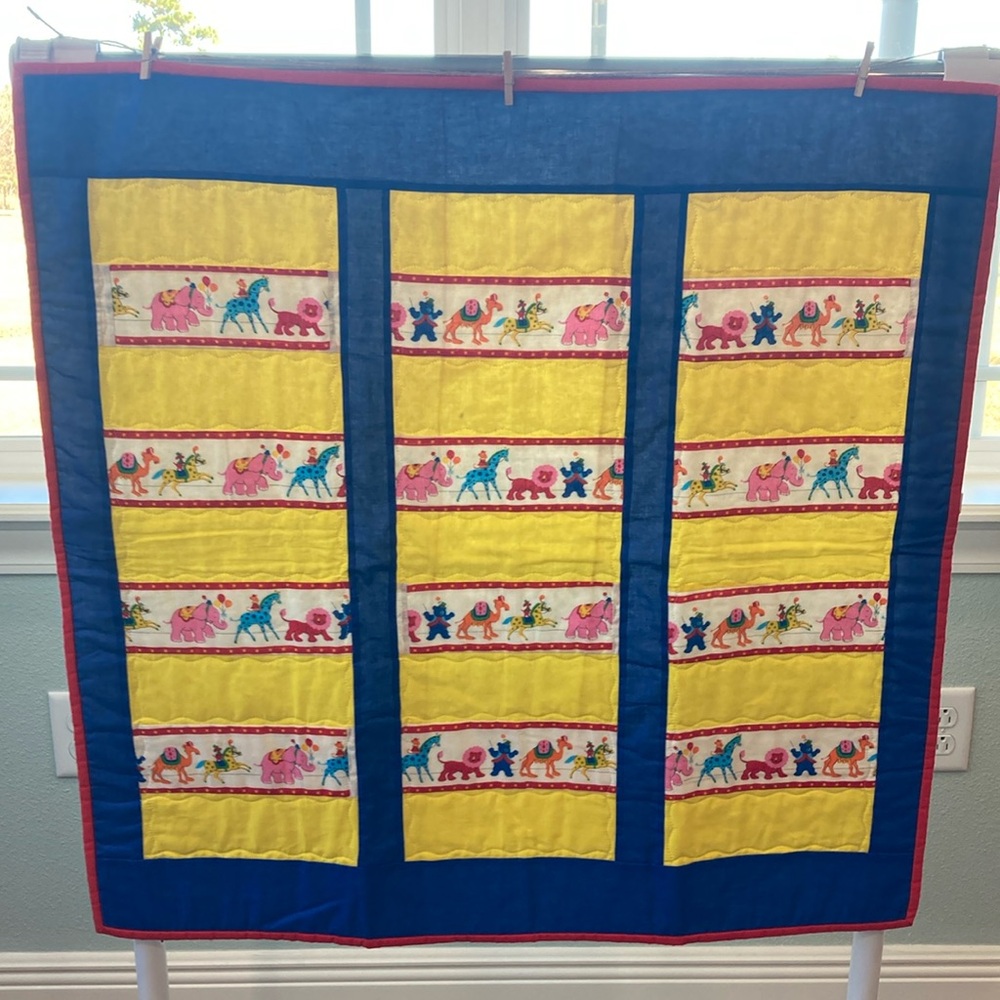 Handmade Circus Animal Baby Quilt